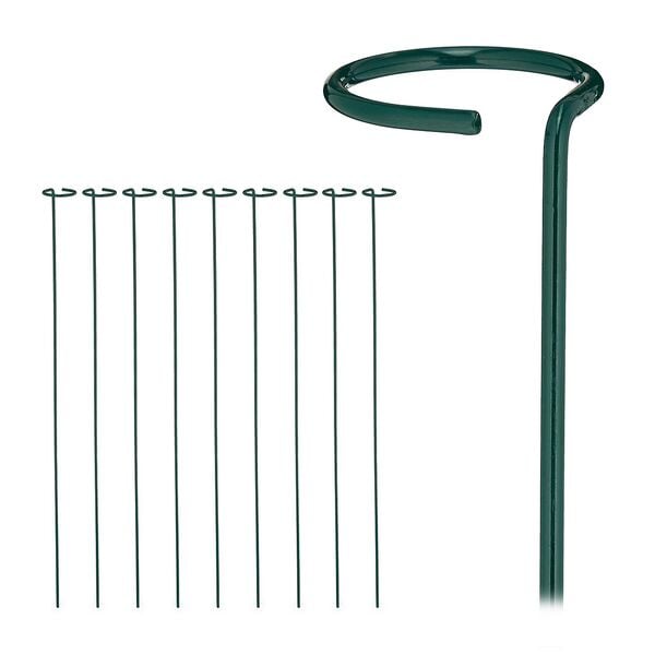Set van 10 metalen plantstokken 80 cm