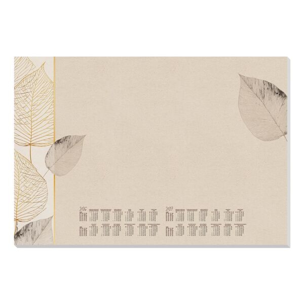 Papieren schrijfonderlegger »Natural Leaves« 30 bladen met kalender voor 2026/27