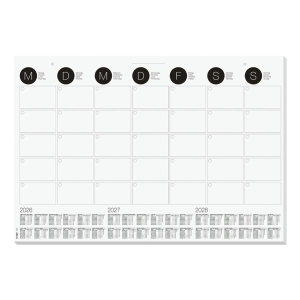 Papieren schrijfonderlegger »Monthly Planner« 12 bladen met kalender voor 2026 /