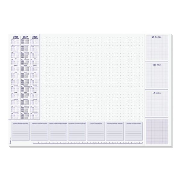 Papieren schrijfonderlegger »Lilac« 30 bladen met kalender voor 2026 / 27 / 28