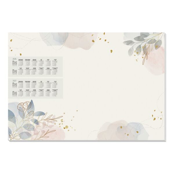 Papieren schrijfonderlegger »Pastel Garden« 30 bladen met kalender voor 2026/27