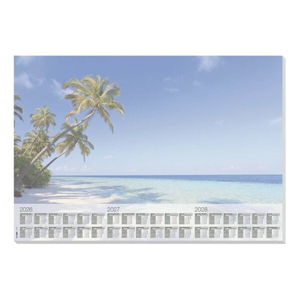 Papieren schrijfonderlegger »Beach« 30 bladen met kalender voor 2026 / 27 / 28