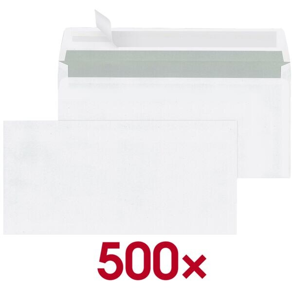 Enveloppen DLplus zonder venster met kleefstrip - 500 stuks