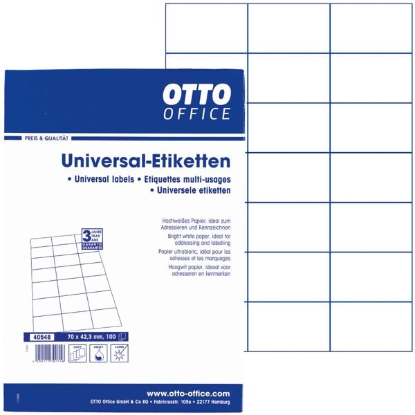 Pak met 2100 universele etiketten