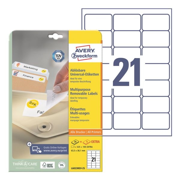 Pak van 630 universele etiketten »L6023REV-25«
