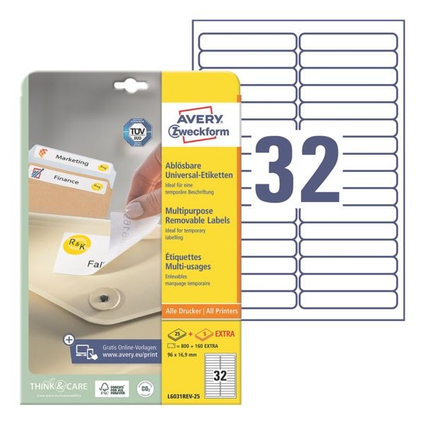 Pak van 960 universele etiketten »L6031REV-25«