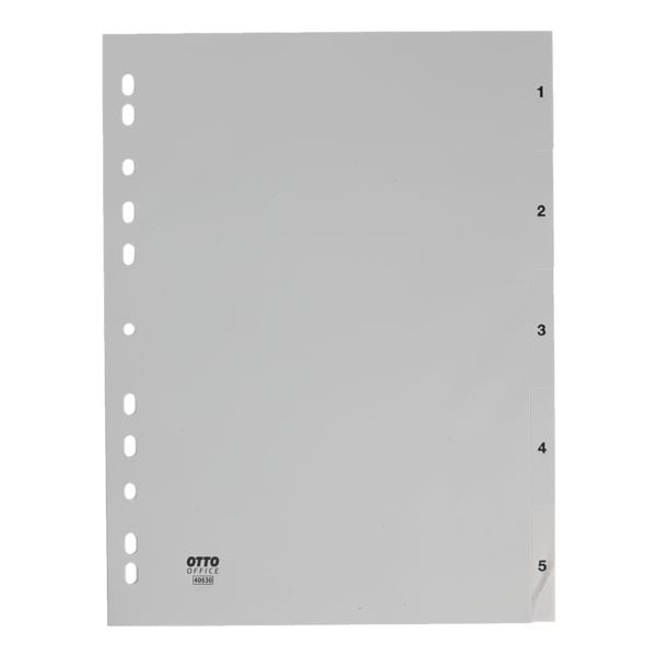 Kunststoftabbladen 1-5 A4 grijs