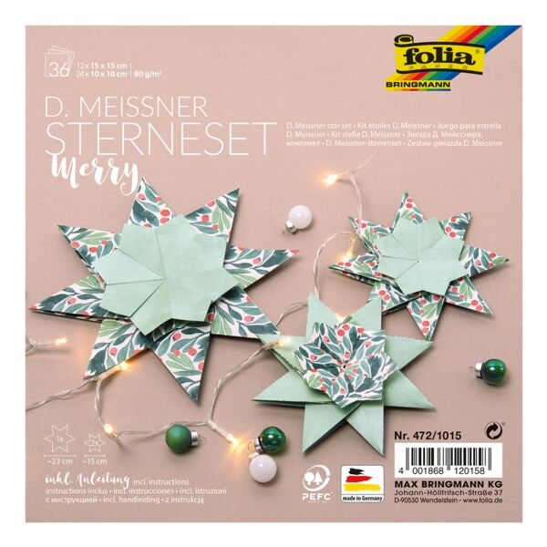 Vouwsterren-set »Merry« 36 bladen
