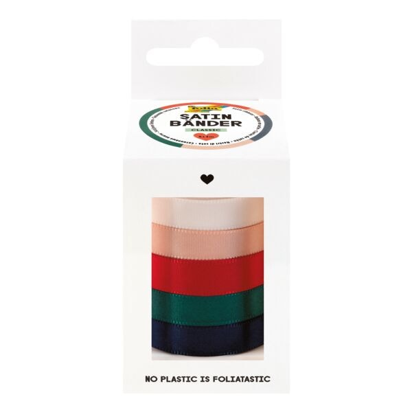 Pak met 5 satijnen linten mix »Classic« 10 mm x 4 m