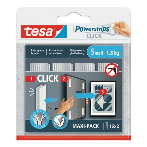 Powerstrips »CLICK small« 1,8 kg 16 x 2 stuks