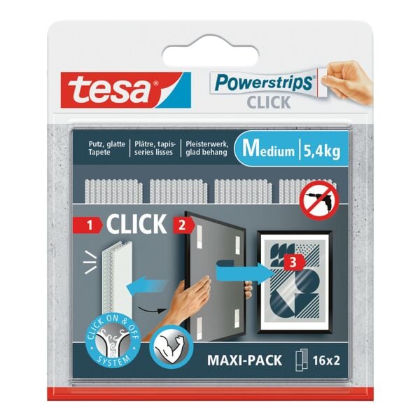 Powerstrips »CLICK medium« 5,4 kg 16 x 2 stuks