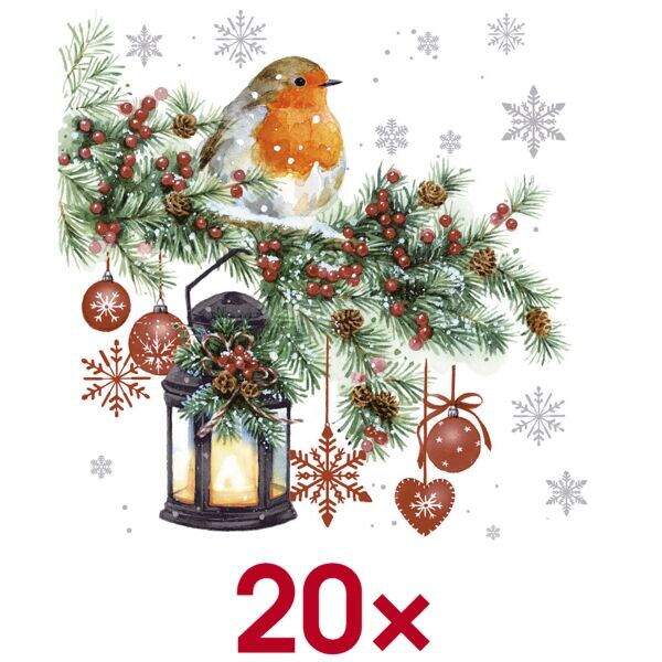 20 servetten »Winter Bird« 33 cm