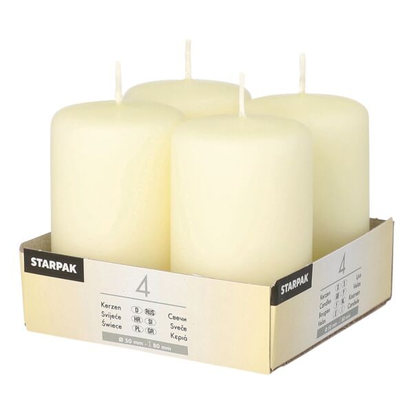 Pak met 4 stompkaarsen Ø 50 mm