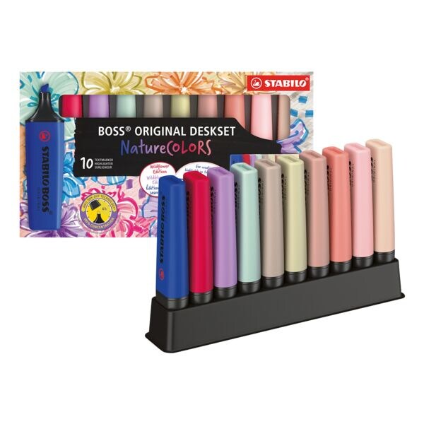 Pak met 10 markeerstiften »BOSS ORIGINAL NatureCOLORS Wildflower Edition« met ta