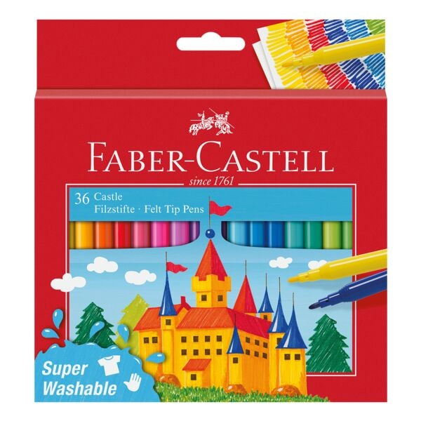 Kartonnen doos (36 stuks) Jumbo viltstiften »Castle«