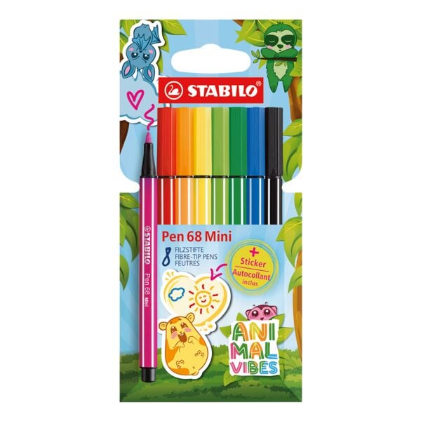 Viltstiften »pen 68 MINI Animal Vibes« kartonnen doosje (8 stuks)