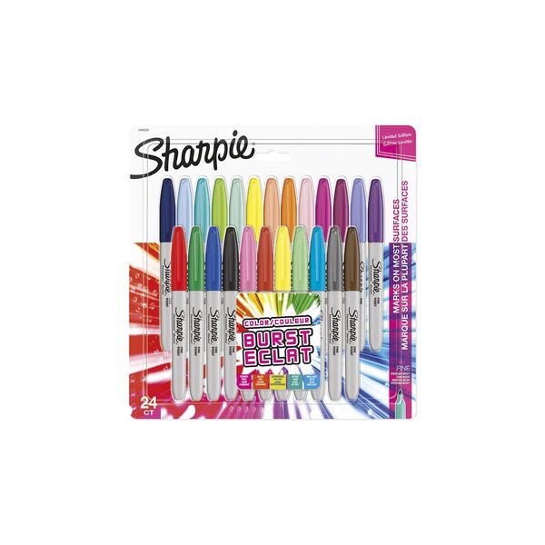 Pak met 24 permanent markers »Colour Burst« fijn, verschillende kleuren
