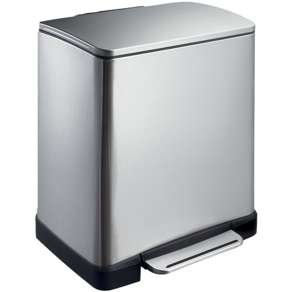 Afvalbak »E-Cube« 10 + 9 liter staal mat