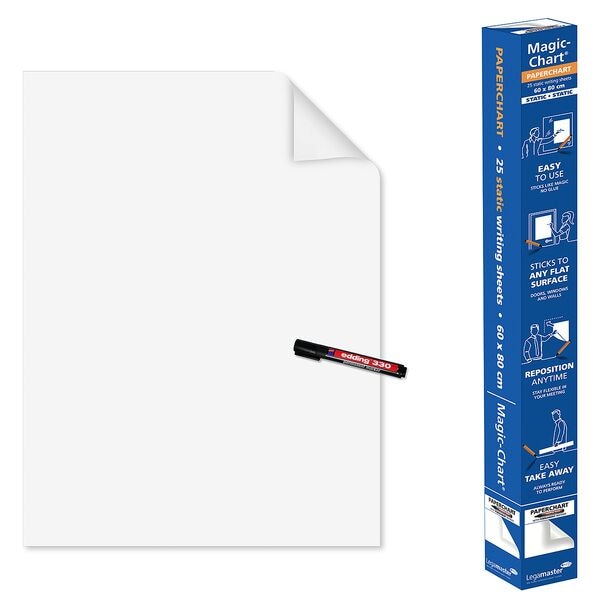 Flipchartfolie »Magic-Chart Paperchart« 7-159400 60 x 80 cm blanco met permanent