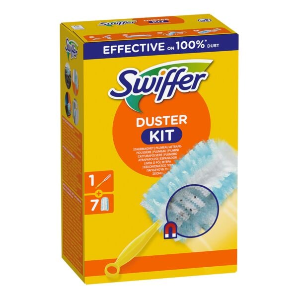 Stofmop »Duster Staubmagnet« starterset steel + 7 doeken