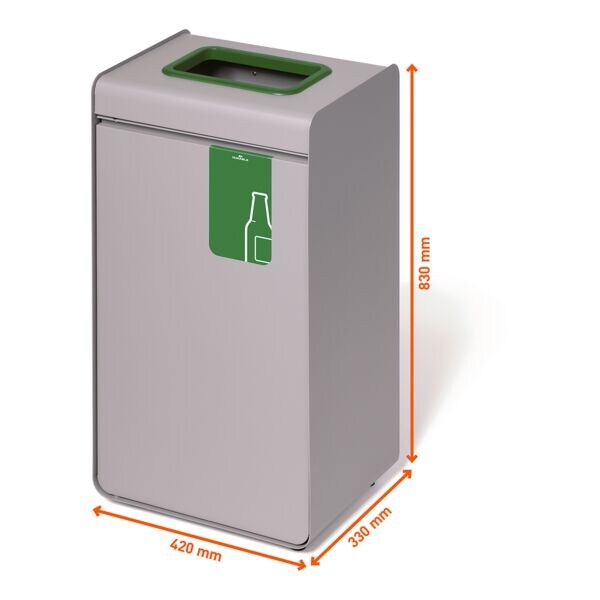 Afvalbak »DURASORT&reg; glas« 55 l grijs/groen