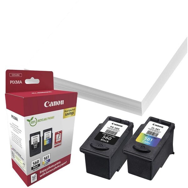 Value pak: set inktcartridges »PG-560+CL-561 + GP-501 valuepak« incl. 50 bladen