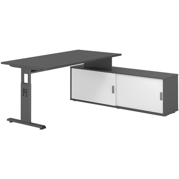 Bureau in hoogte verstelbaar (handmatig) incl. dressoir »Alicante« 160 cm onders