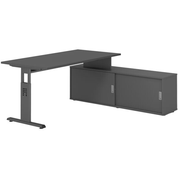 Bureau in hoogte verstelbaar (handmatig) incl. dressoir »Alicante« 160 cm onders