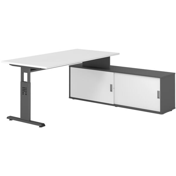 Bureau in hoogte verstelbaar (handmatig) incl. dressoir »Alicante« 160 cm onders