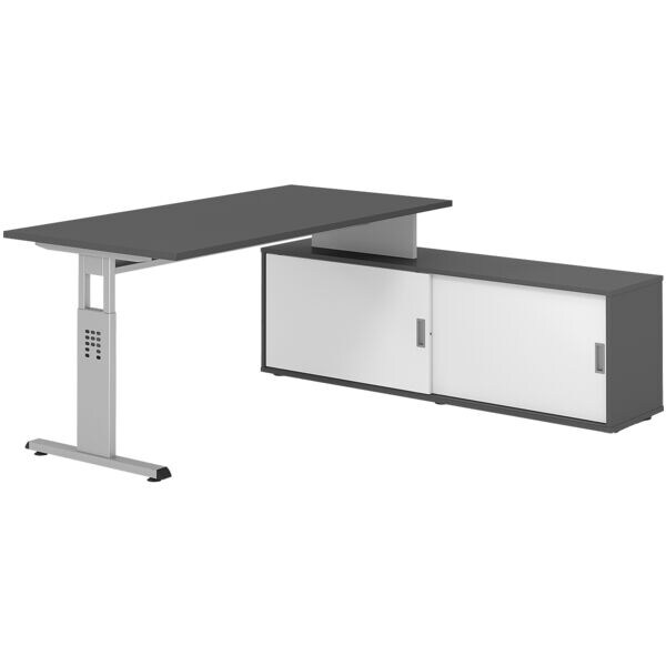 Bureau in hoogte verstelbaar (handmatig) incl. dressoir »Alicante« 160 cm onders