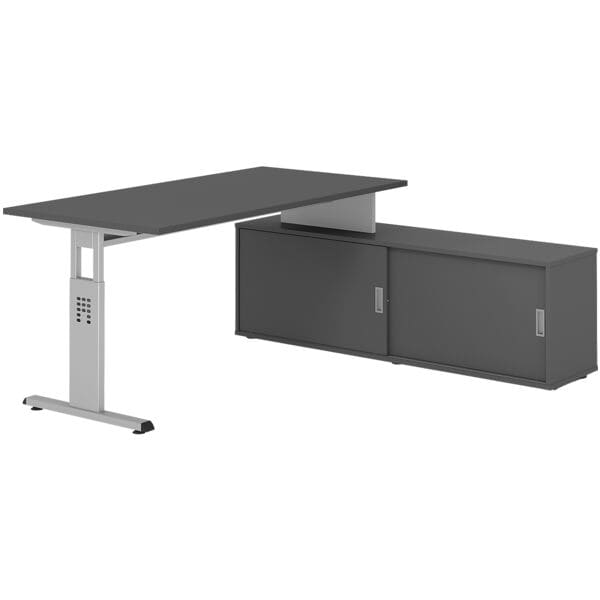Bureau in hoogte verstelbaar (handmatig) incl. dressoir »Alicante« 160 cm onders