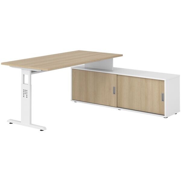 Bureau in hoogte verstelbaar (handmatig) incl. dressoir »Alicante« 160 cm onders