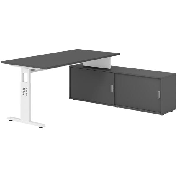Bureau in hoogte verstelbaar (handmatig) incl. dressoir »Alicante« 160 cm onders