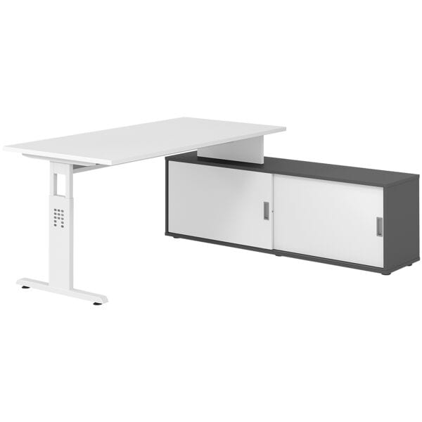 Bureau in hoogte verstelbaar (handmatig) incl. dressoir »Alicante« 160 cm onders
