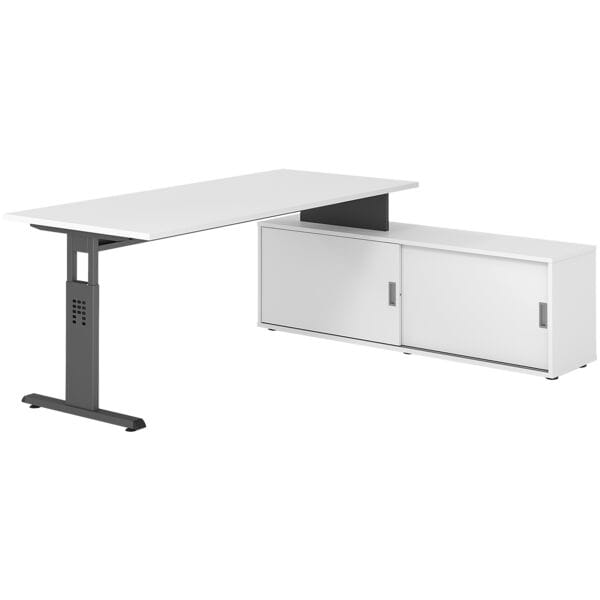 Bureau in hoogte verstelbaar (handmatig) incl. dressoir »Alicante« 180 cm onders
