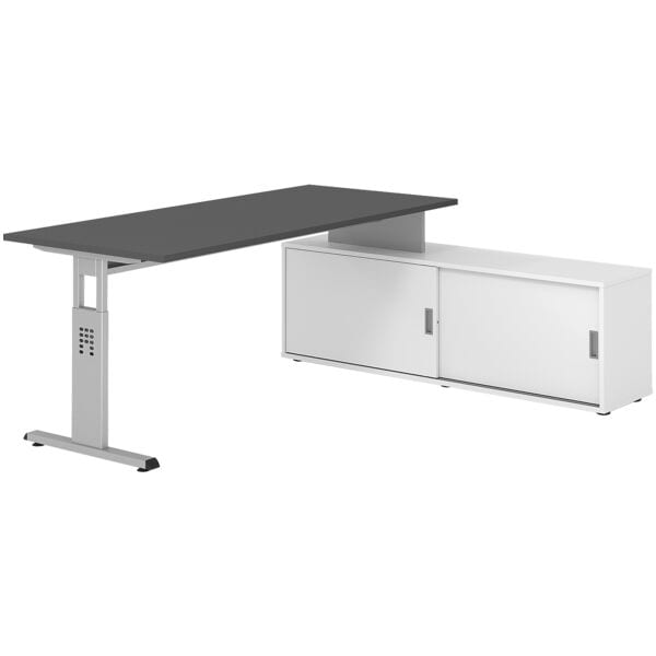 Bureau in hoogte verstelbaar (handmatig) incl. dressoir »Alicante« 180 cm onders