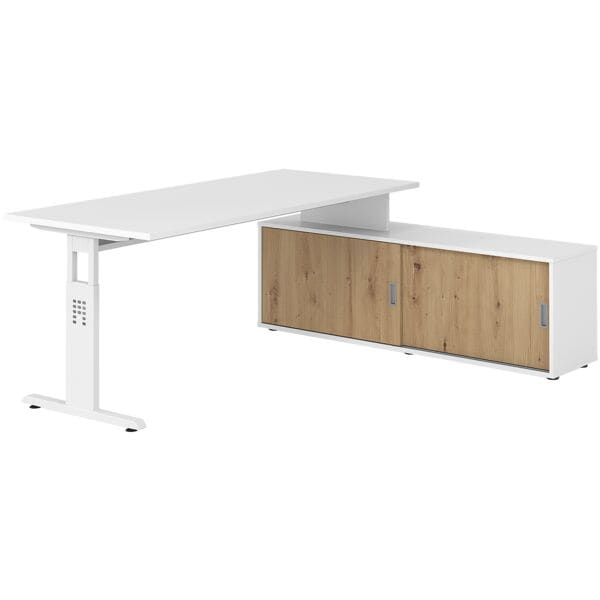 Bureau in hoogte verstelbaar (handmatig) incl. dressoir »Alicante« 180 cm onders