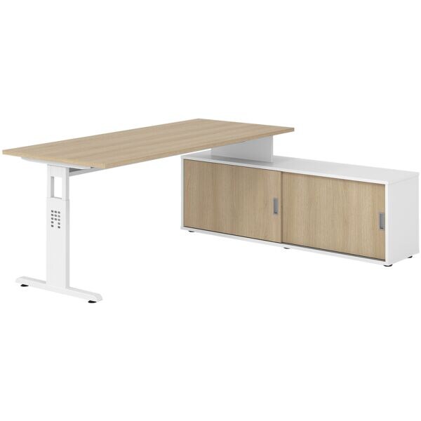 Bureau in hoogte verstelbaar (handmatig) incl. dressoir »Alicante« 180 cm onders