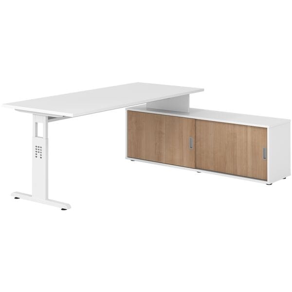 Bureau in hoogte verstelbaar (handmatig) incl. dressoir »Alicante« 180 cm onders