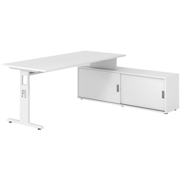 Bureau in hoogte verstelbaar (handmatig) incl. dressoir »Alicante« 180 cm onders