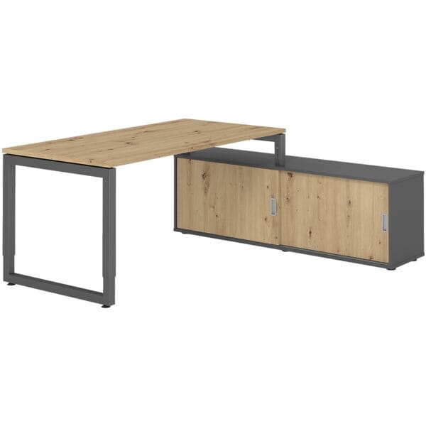 Bureau in hoogte verstelbaar (handmatig) incl. dressoir »Alicante« 160 cm sledep