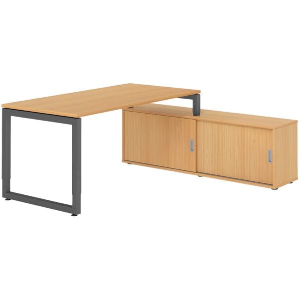 Bureau in hoogte verstelbaar (handmatig) incl. dressoir »Alicante« 160 cm sledep
