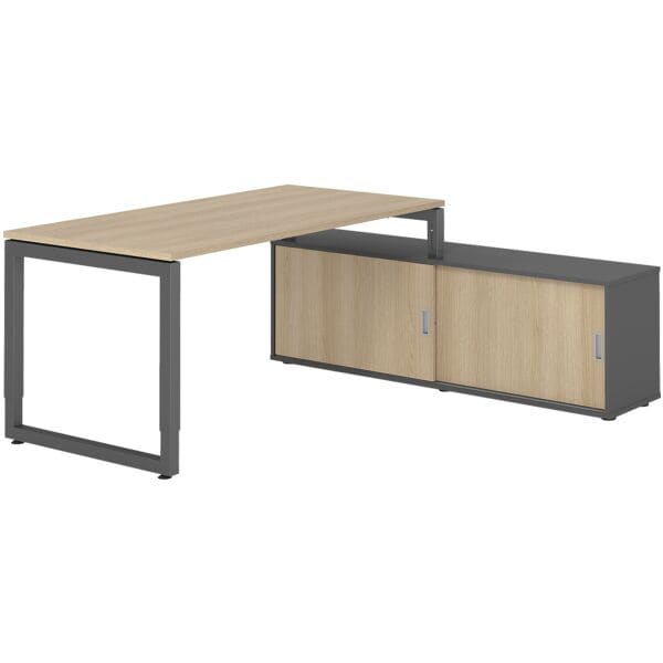Bureau in hoogte verstelbaar (handmatig) incl. dressoir »Alicante« 160 cm sledep