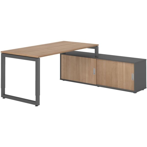 Bureau in hoogte verstelbaar (handmatig) incl. dressoir »Alicante« 160 cm sledep