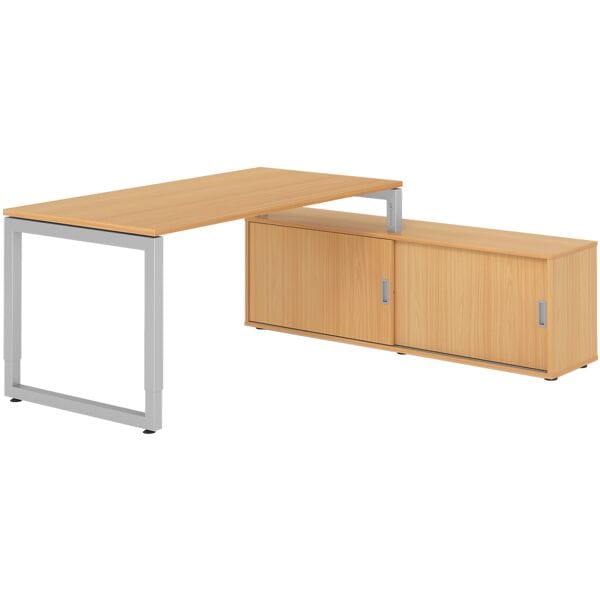 Bureau in hoogte verstelbaar (handmatig) incl. dressoir »Alicante« 160 cm onders