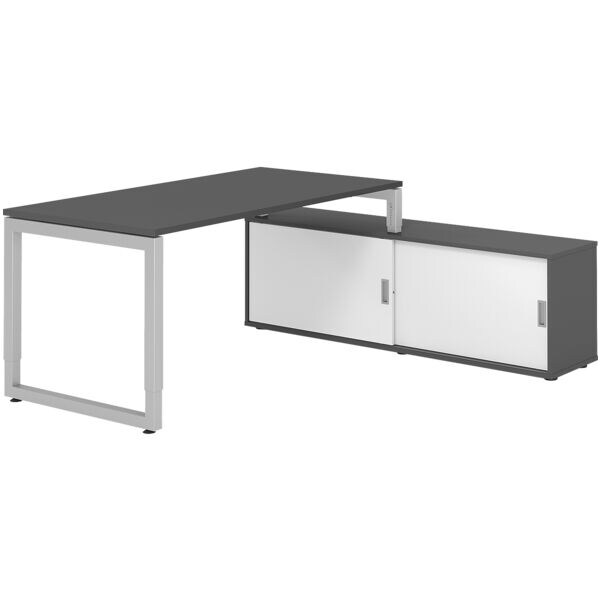 Bureau in hoogte verstelbaar (handmatig) incl. dressoir »Alicante« 160 cm onders