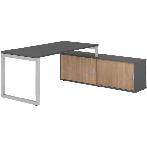 Bureau in hoogte verstelbaar (handmatig) incl. dressoir »Alicante« 160 cm onders