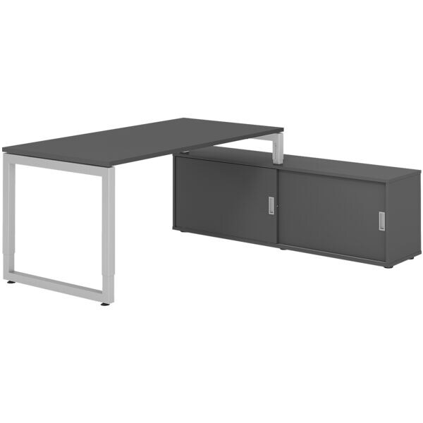 Bureau in hoogte verstelbaar (handmatig) incl. dressoir »Alicante« 160 cm onders