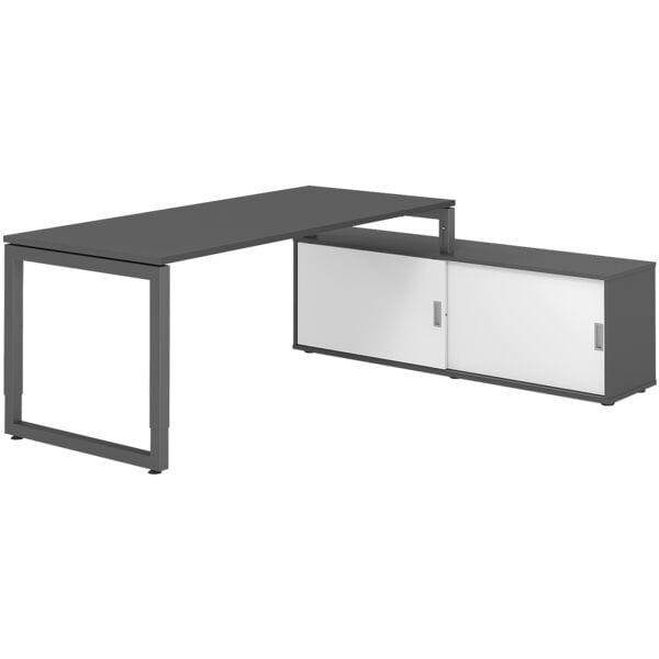 Bureau in hoogte verstelbaar (handmatig) incl. dressoir »Alicante« 180 cm sledep