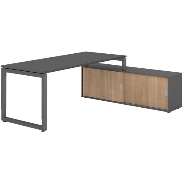 Bureau in hoogte verstelbaar (handmatig) incl. dressoir »Alicante« 180 cm sledep